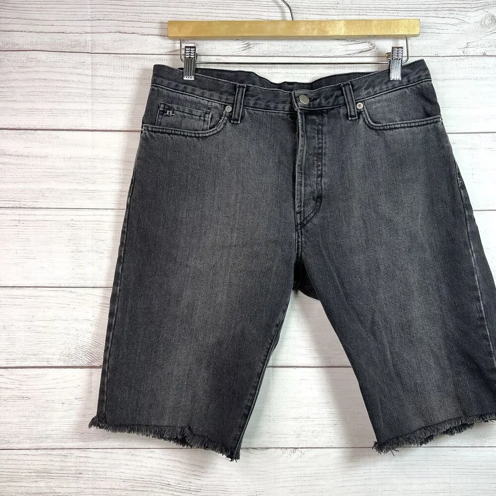 J.Lindeberg Mens Black Simon Cut Off Shorts Size 33